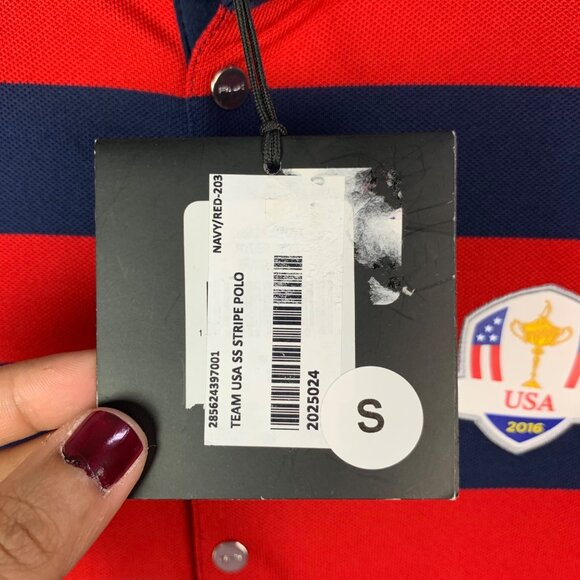 NWT RLX Ralph Lauren 2016 RYDER CUP WOMEN’S SZ SMALL SHIRT STRIPED NAVY RED USA - Picture 12 of 13